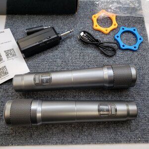 2pc Professional VHF Wireless Microphone Handheld Mic System Karaoke W/ Receiver